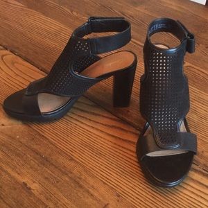 Clarks Artisan black heeled sandals